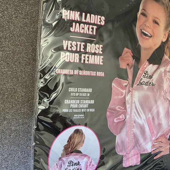 Grease Pink Ladies Bomber Jacket Costume, Child - Picture 2 of 4